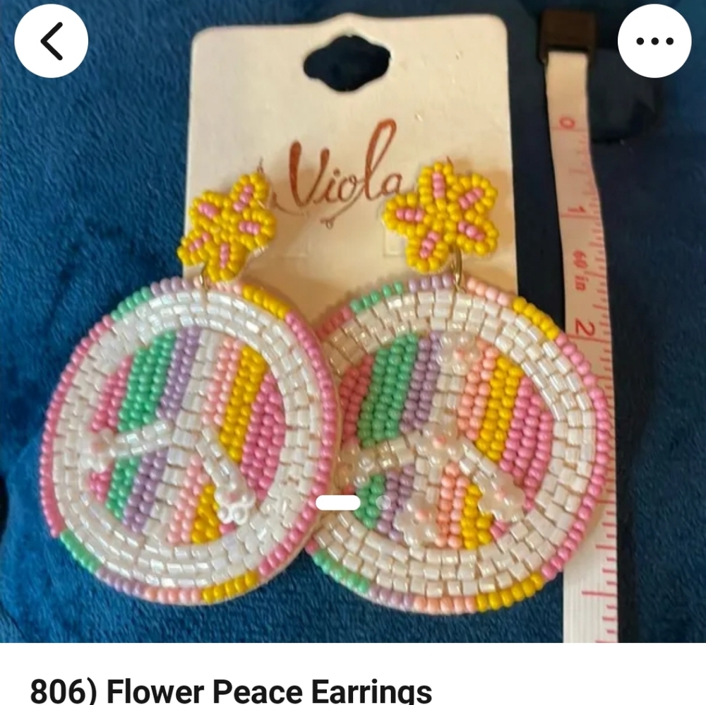 Multicolor Beaded Peace Earrings
